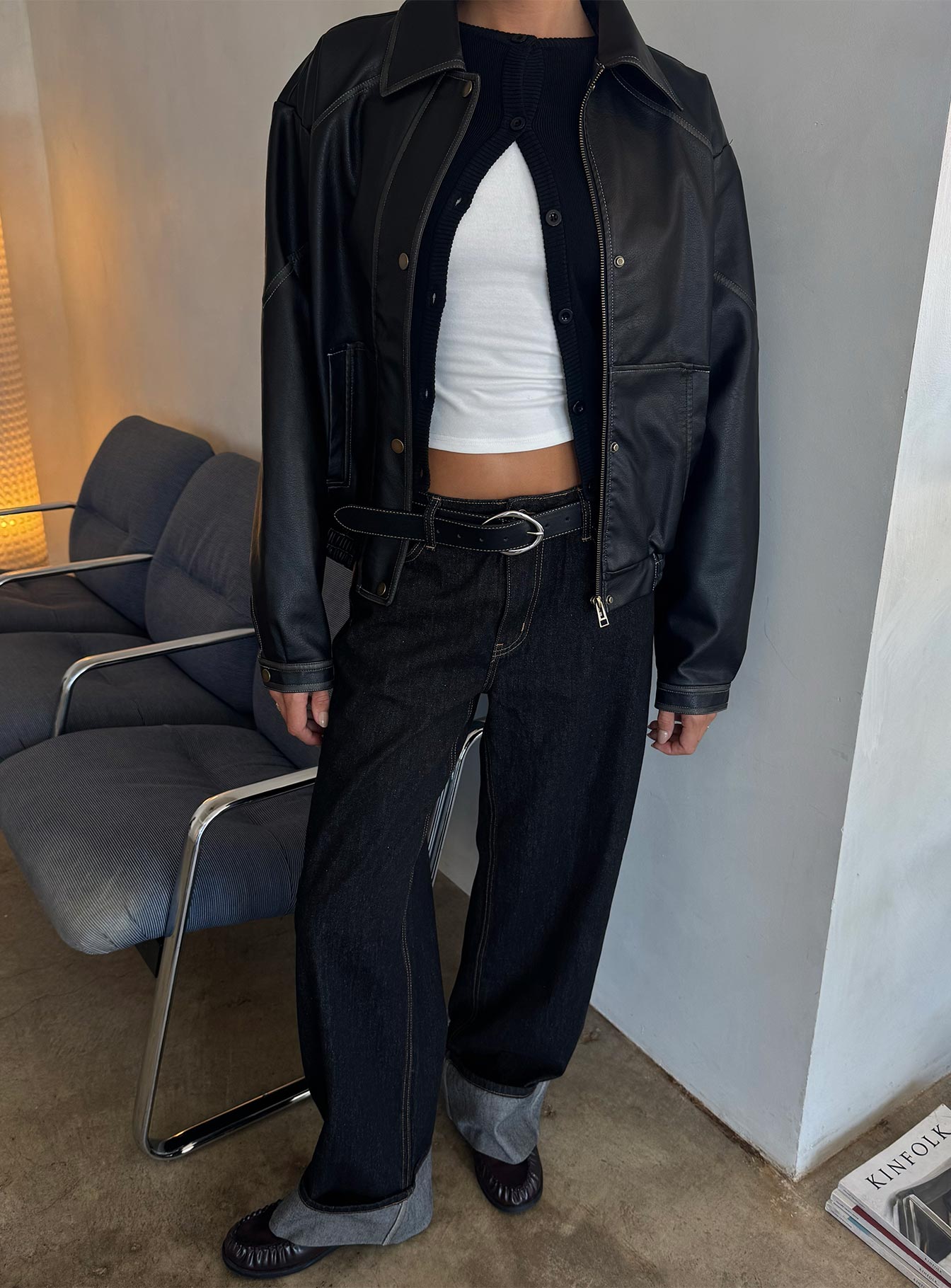 Top Model Cuffed Jean Dark Denim