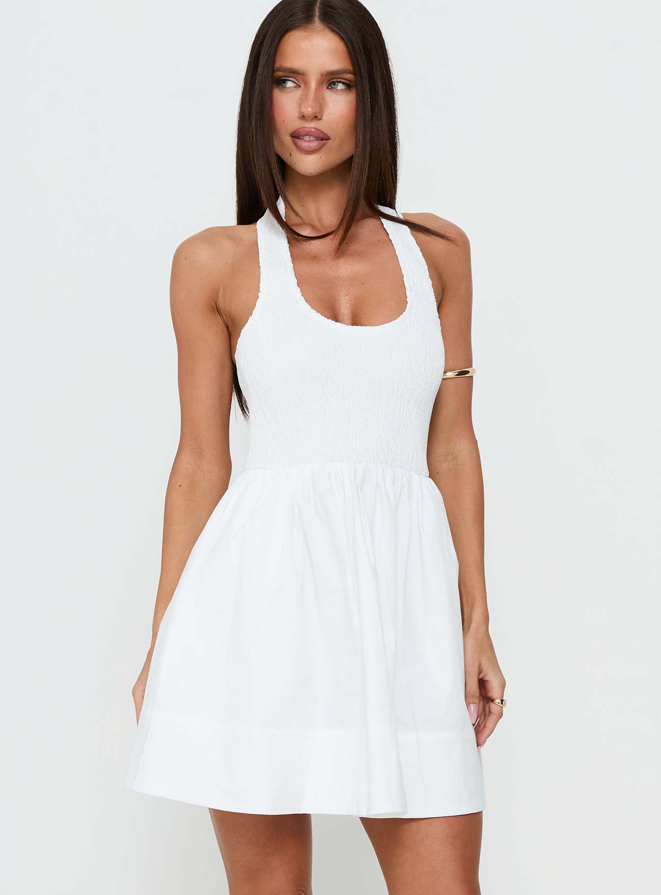 These Words Halter Mini Dress | White | Womens | Princess Polly These Words Halter Mini Dress | White | Womens | Princess Polly