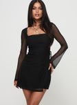 Martinez Long Sleeve Mini Dress Black