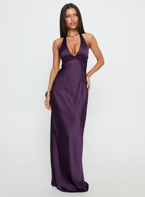 Odyssa Halter Maxi Dress Purple Petite