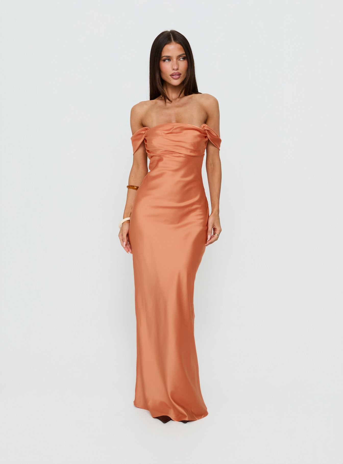 orange maxi dress formal Azura Off The Shoulder Maxi Dress | Orange | Womens