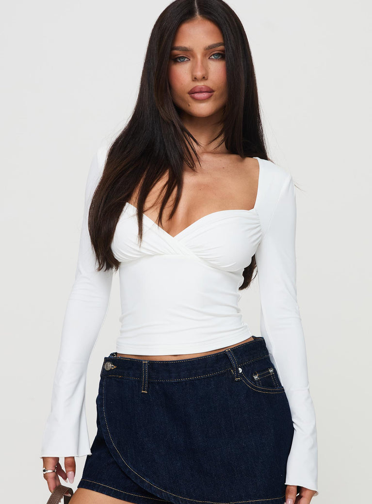 Sampson Long Sleeve Top White