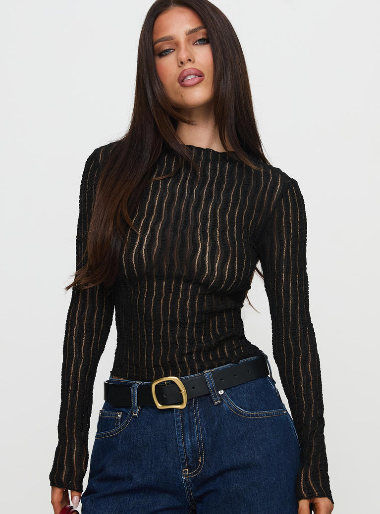 Padra Long Sleeve Top Black