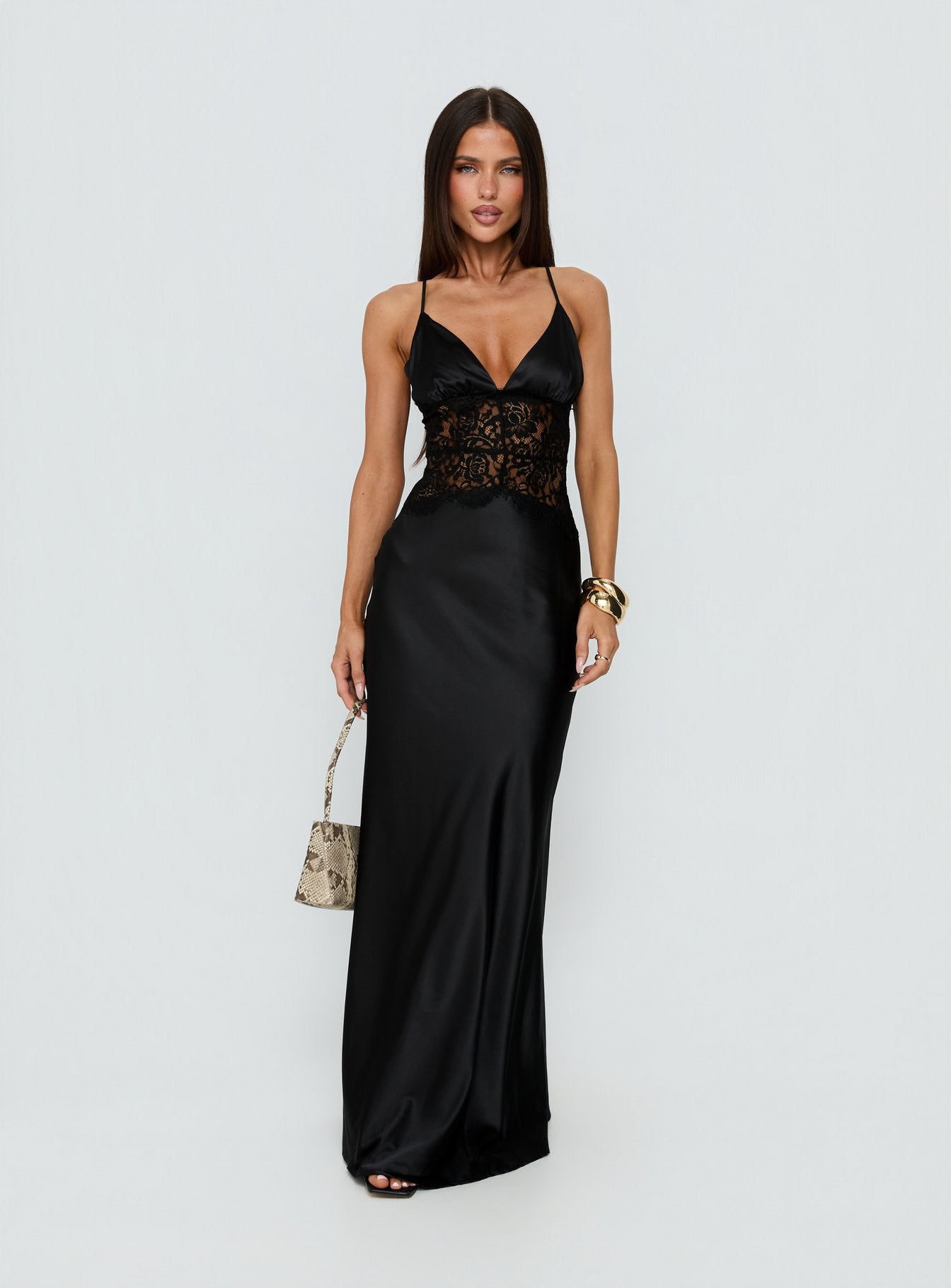 Klairee Halter Lace Maxi Dress Black | Princess Polly Klairee Halter Lace Maxi Dress Black | Princess Polly