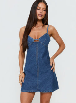 Arwen Denim Mini Dress Blue