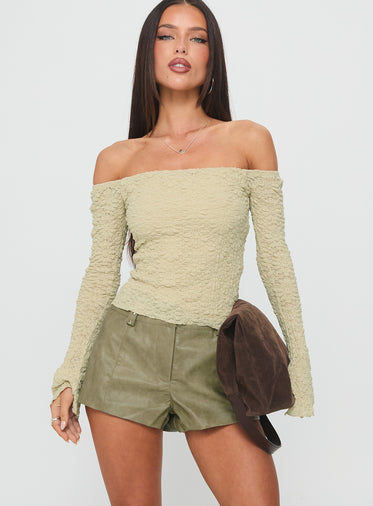 Kenickie Stud Micro Shorts Khaki