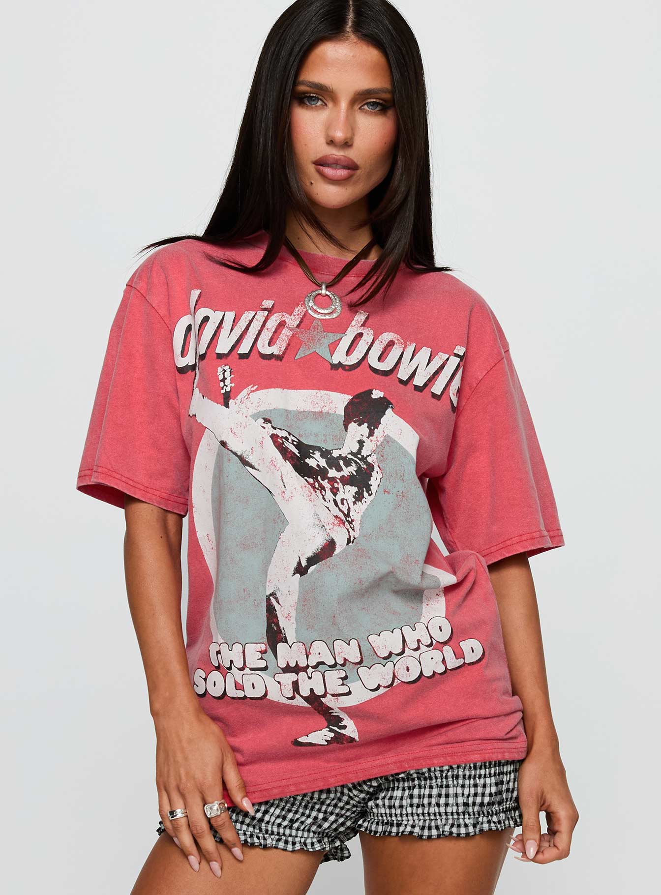david bowie t shirt dress AMPLIFIED Damen T-Shirt Kleid DAVID BOWIE pink neu Einzelstck Gr. XS