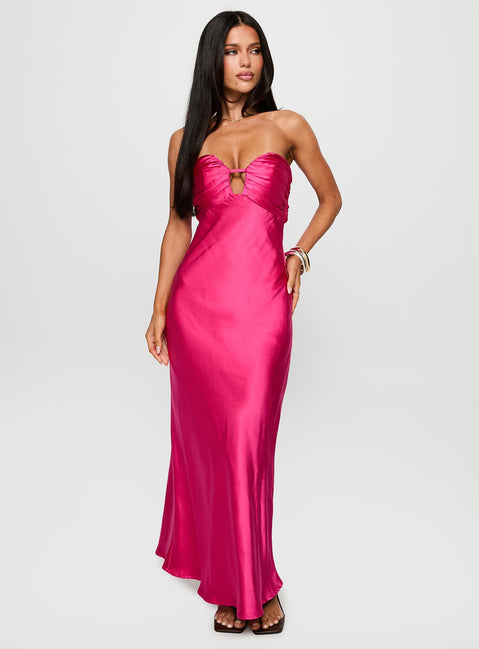 Cyprian Strapless Maxi Dress Hot Pink | Princess Polly Cyprian Strapless Maxi Dress Hot Pink | Princess Polly