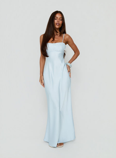 Engracia Sequin Maxi Dress / Ice Blue
