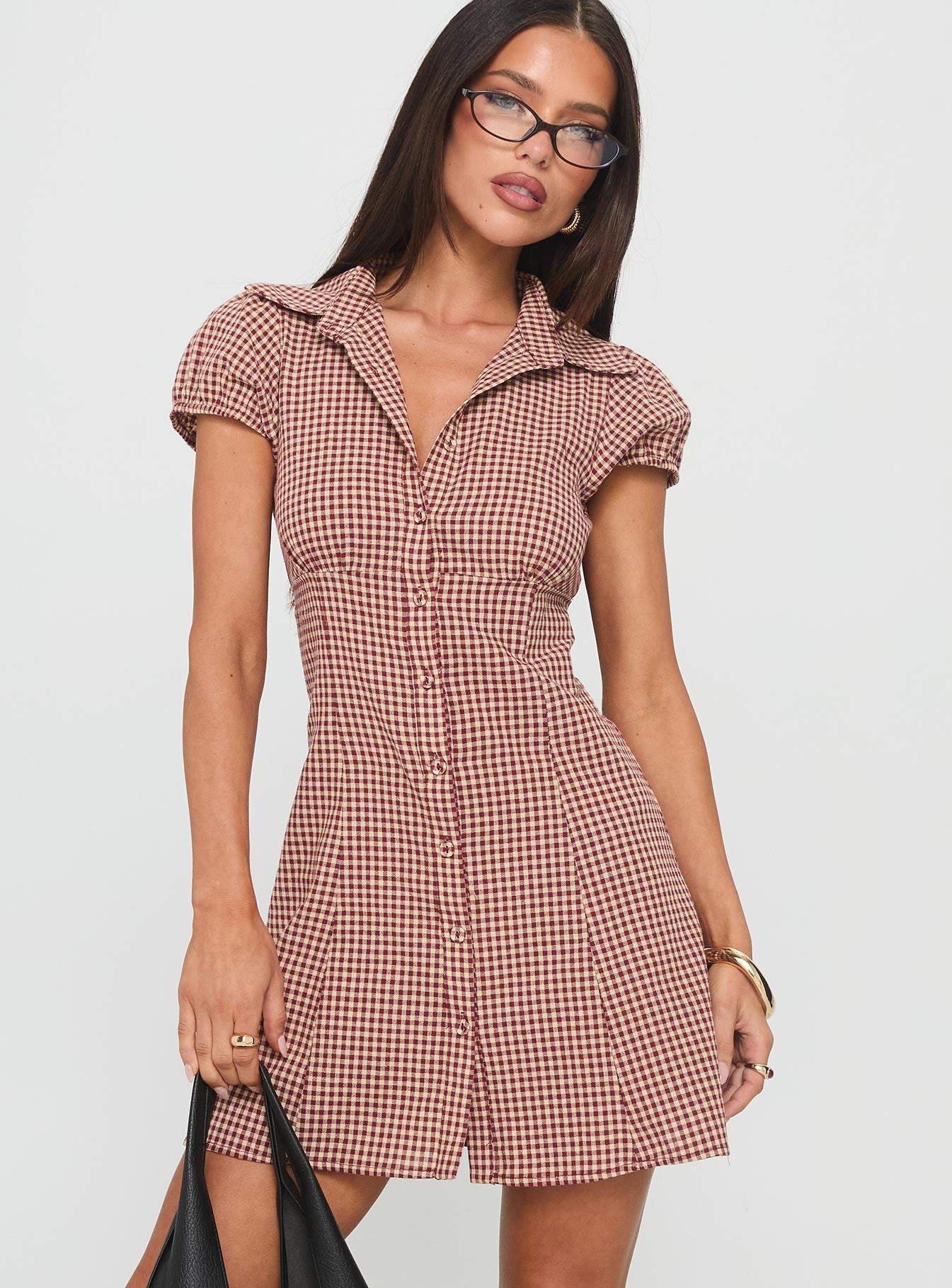 Kavira Tie Bust Shirt Dress | Red Gingham | Womens | Princess Polly Kavira Tie Bust Shirt Dress | Red Gingham | Womens | Princess Polly