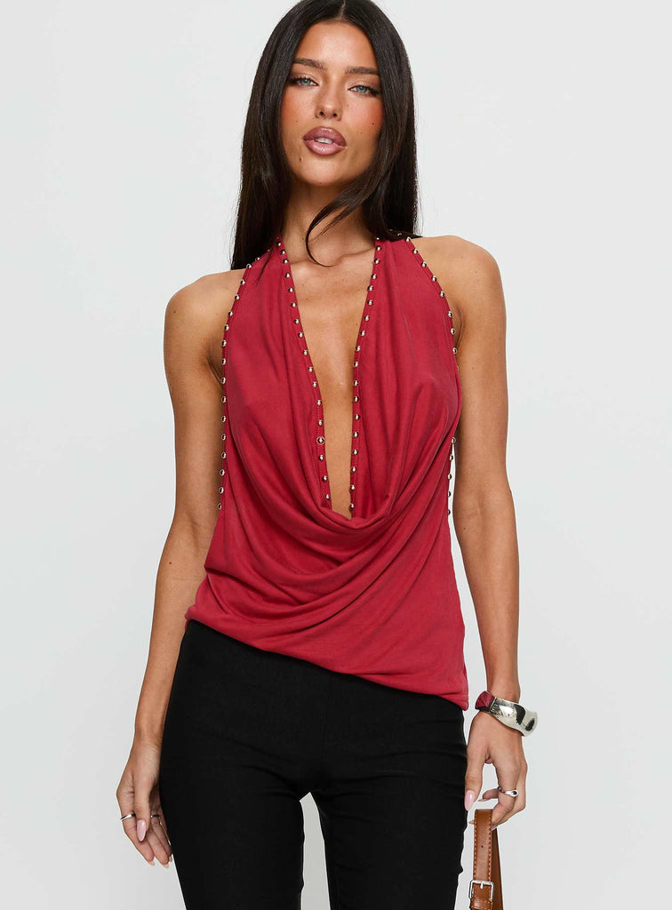 Studded Halter Top