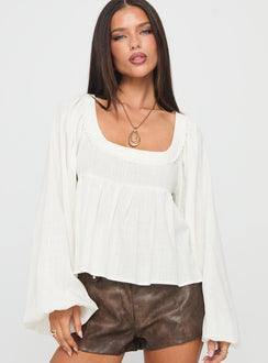 Benjie Long Sleeve Top White