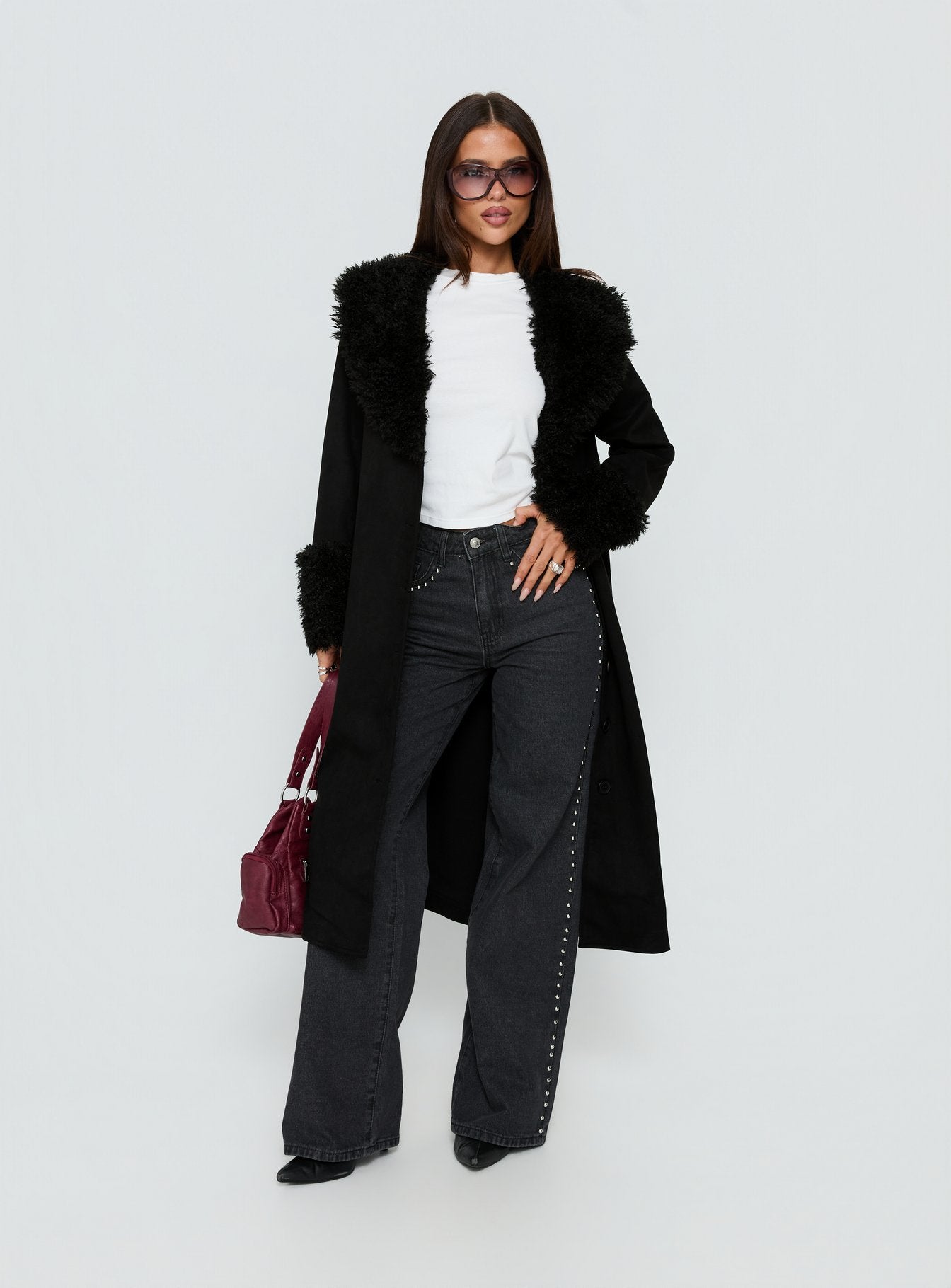 After Party Shearling Jacket | Black | Womens | Princess Polly After Party Shearling Jacket | Black | Womens | Princess Polly