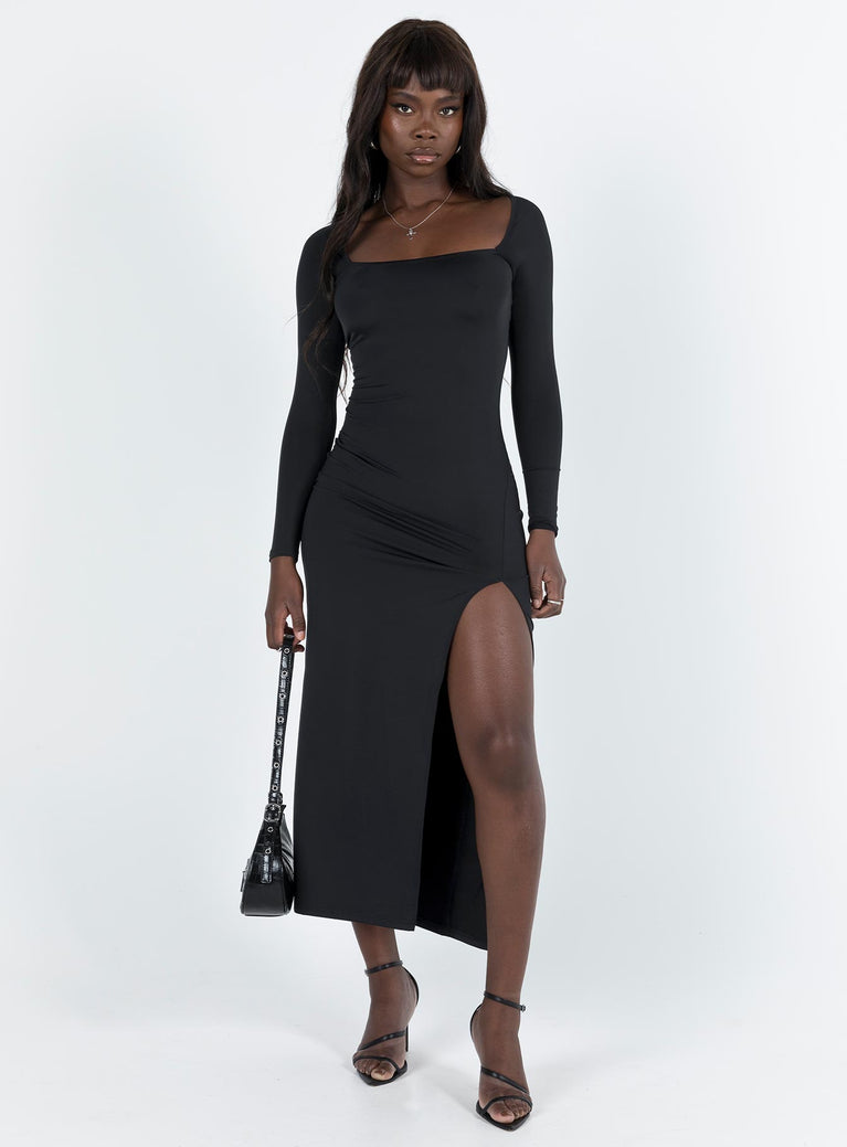 Hayward Long Sleeve Midi Dress Black