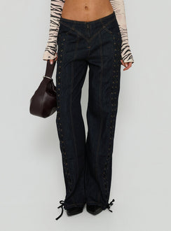 Daydream Tie Up Jeans Dark Denim