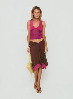 Erinhadi Midi Skirt Brown / Pink