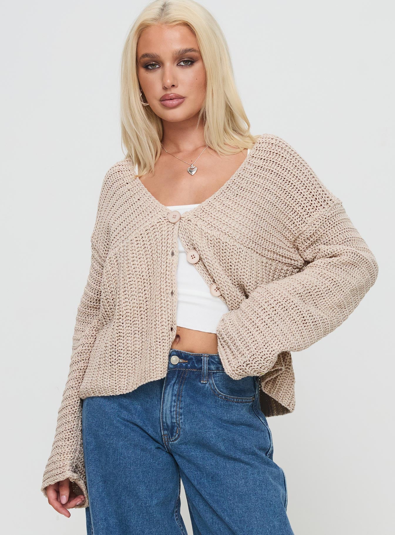 Maela Knit Cardigan Mocha | Princess Polly
