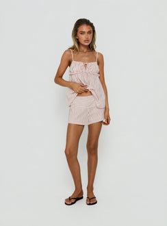 Terza Foldover Micro Shorts Pink Stripe