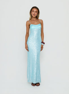 Every Lifetime Sequin Maxi Dress Baby Blue
