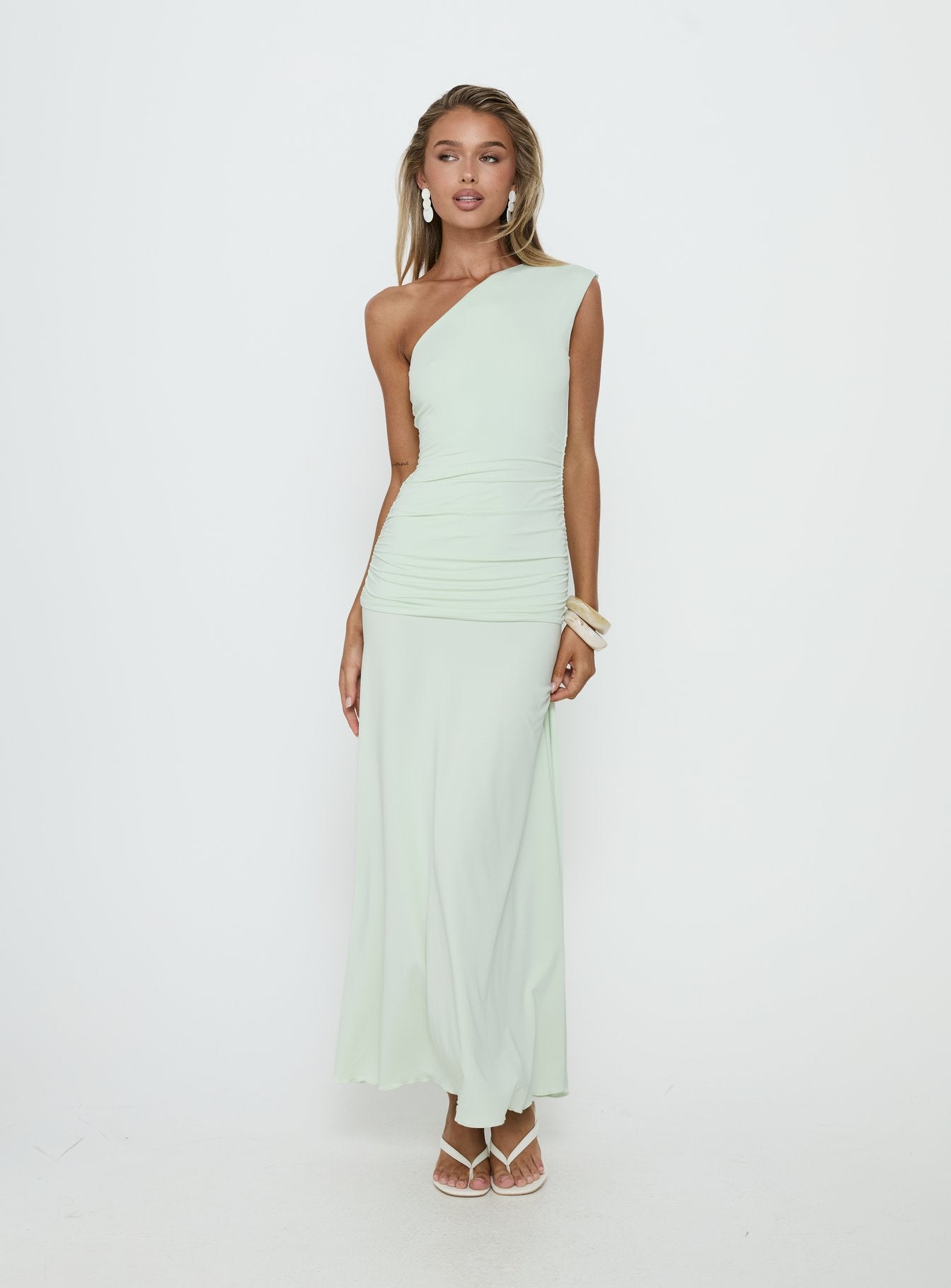 Gwenneth One Shoulder Maxi Dress Jelly Mint Gwenneth One Shoulder Maxi Dress Jelly Mint