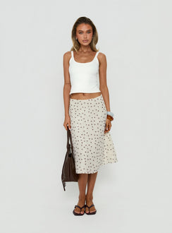 Olila Sequin Midi Skirt White Polka Dot