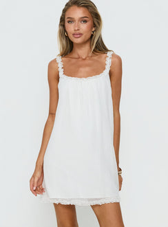 Sleeping Beauty Frill Baby Doll Mini Dress | White | Womens | Princess Polly Sleeping Beauty Frill Baby Doll Mini Dress | White | Womens | Princess Polly