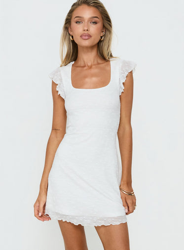 knee length dresses for ladies July White Knit Mini Dress - US 8