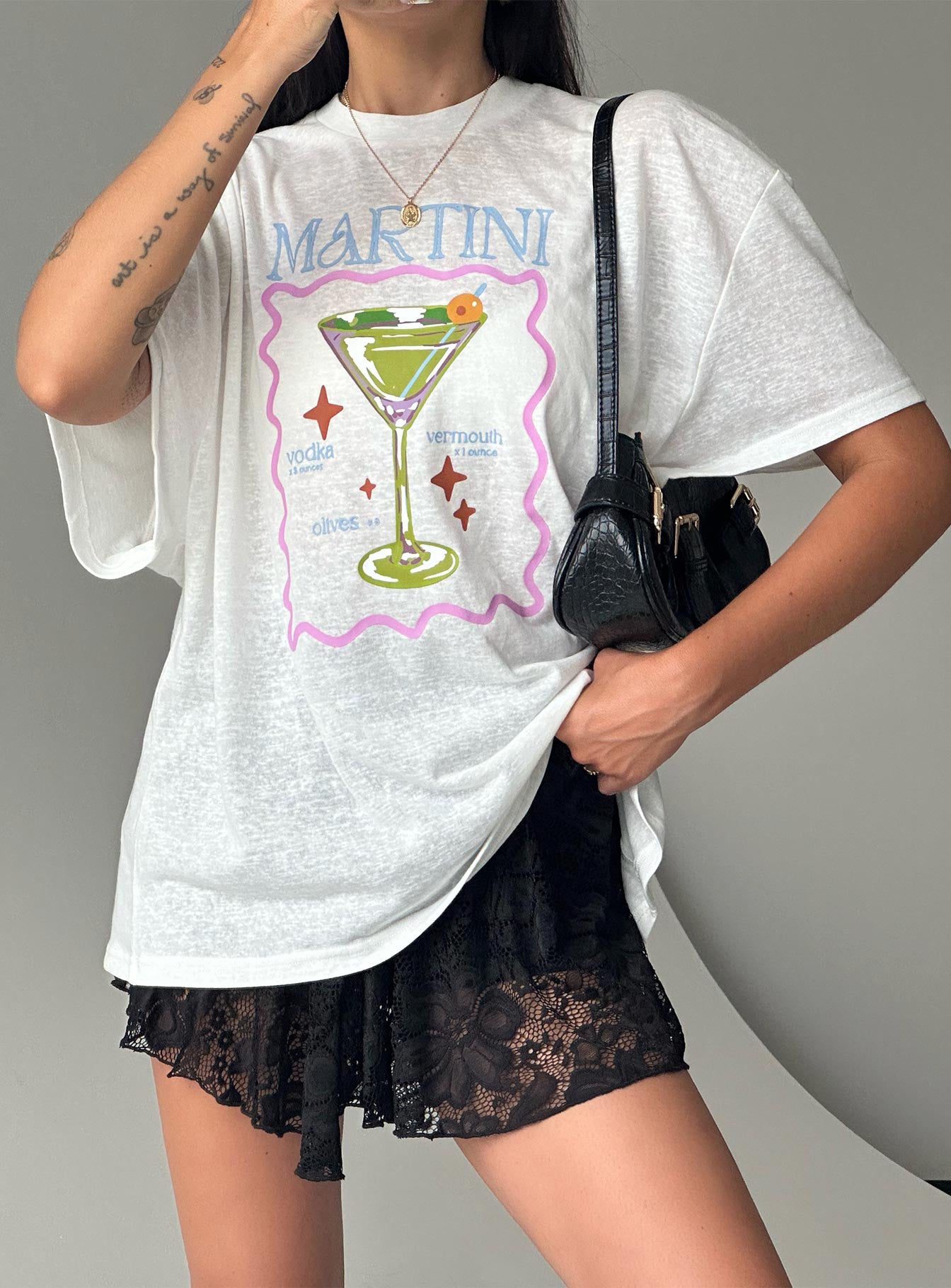 Martini oversized tee white