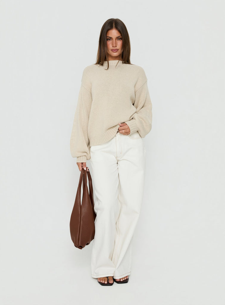 Harmony
Balloon
Sleeve
Knit
Sweater
Beige