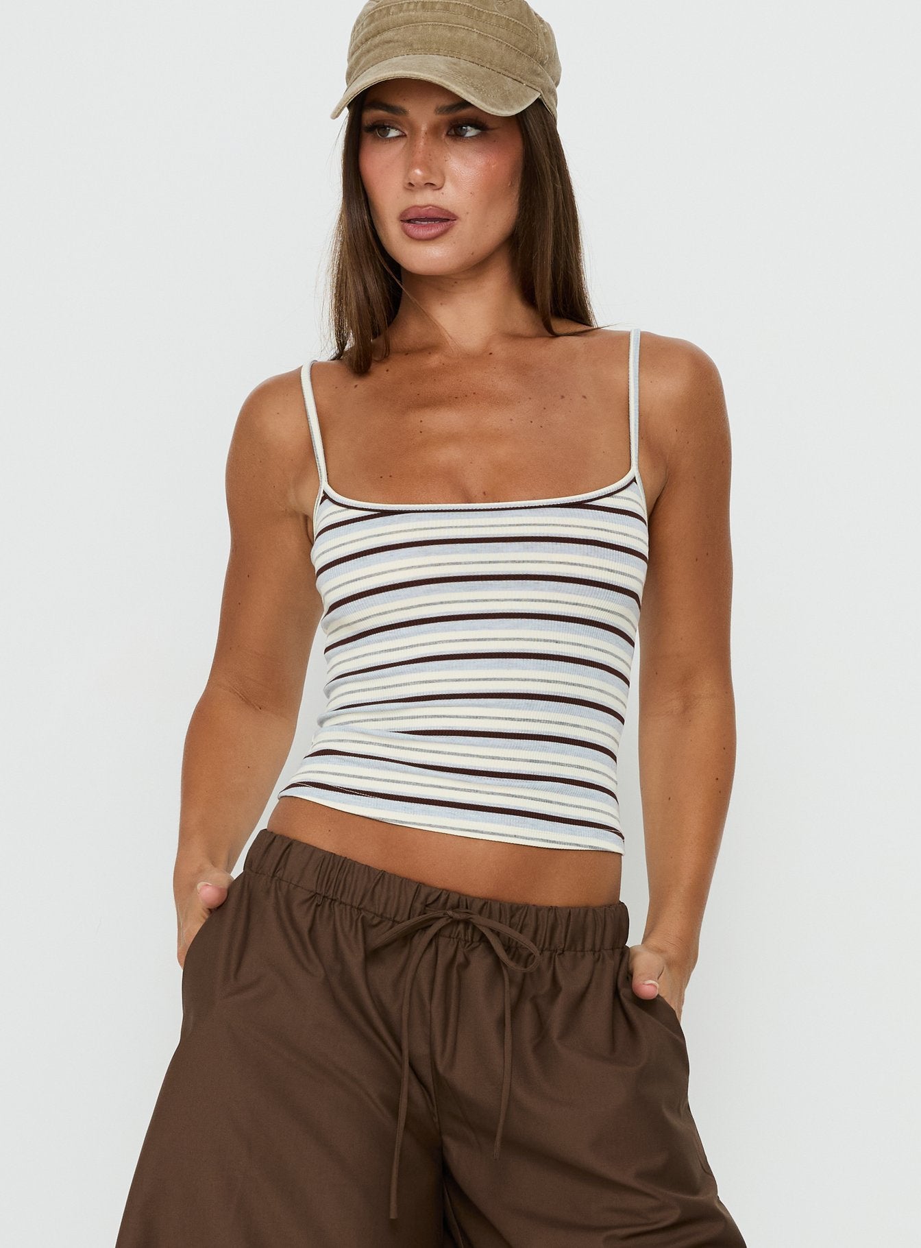 Elzie Knit Cami Tank Multi Stripe | Princess Polly