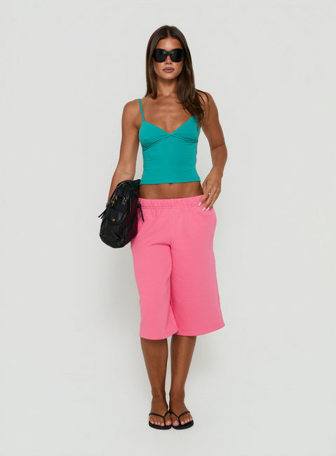 Tynen Baggy Longline Sweatshorts Pink