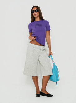 Tynen Baggy Longline Sweatshorts Grey Marle