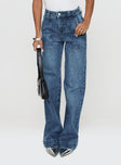 Carsen Wide Leg Jeans Washed Blue