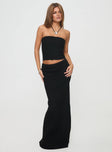   front view of model wearing Princess Polly Just Like That Maxi Skirt Black Maxi 