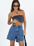 Lou Carpenter Denim Shorts Mid Wash Petite