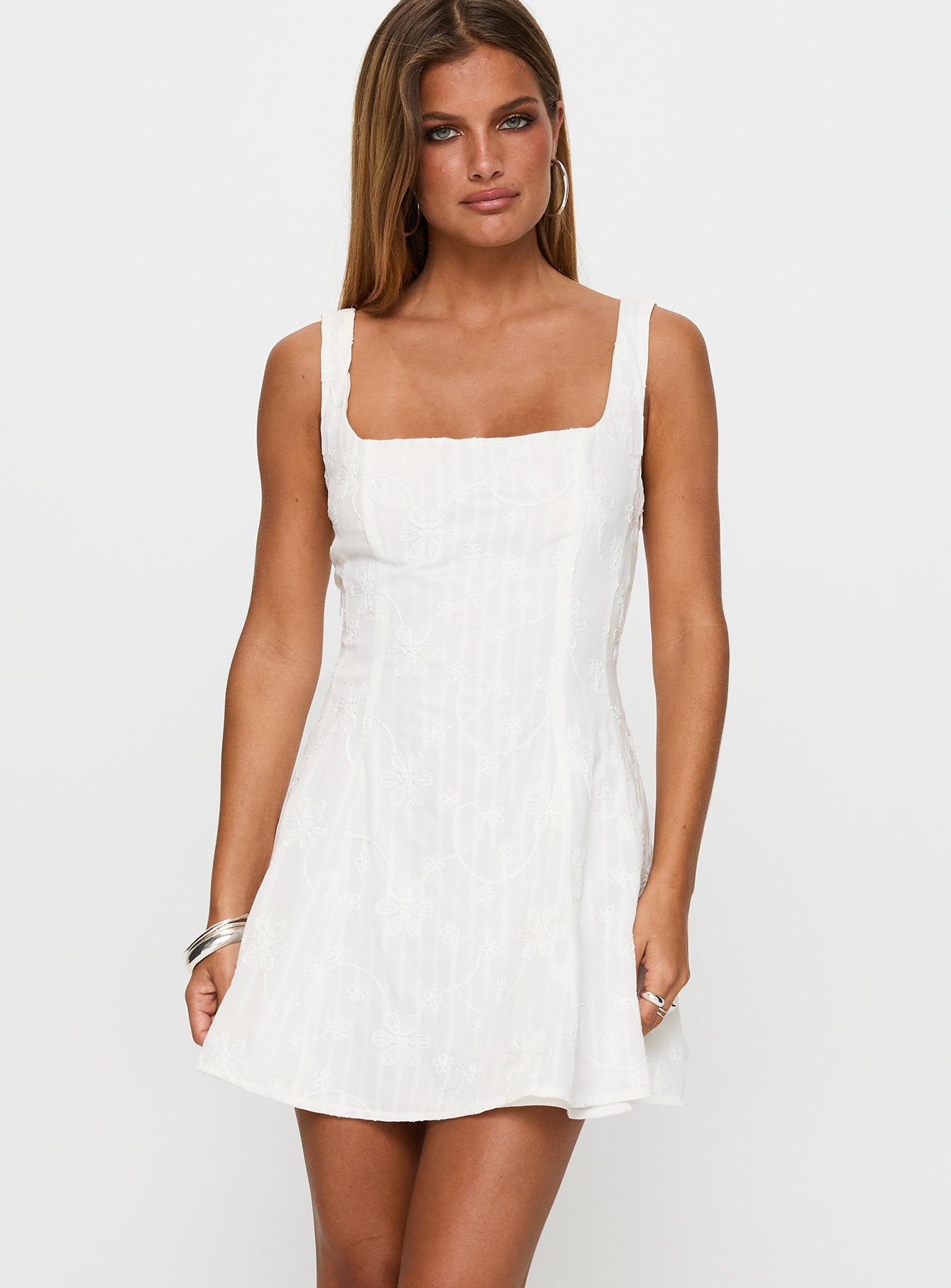 You Can Embroidered Mini Dress | White | Womens | Princess Polly You Can Embroidered Mini Dress | White | Womens | Princess Polly