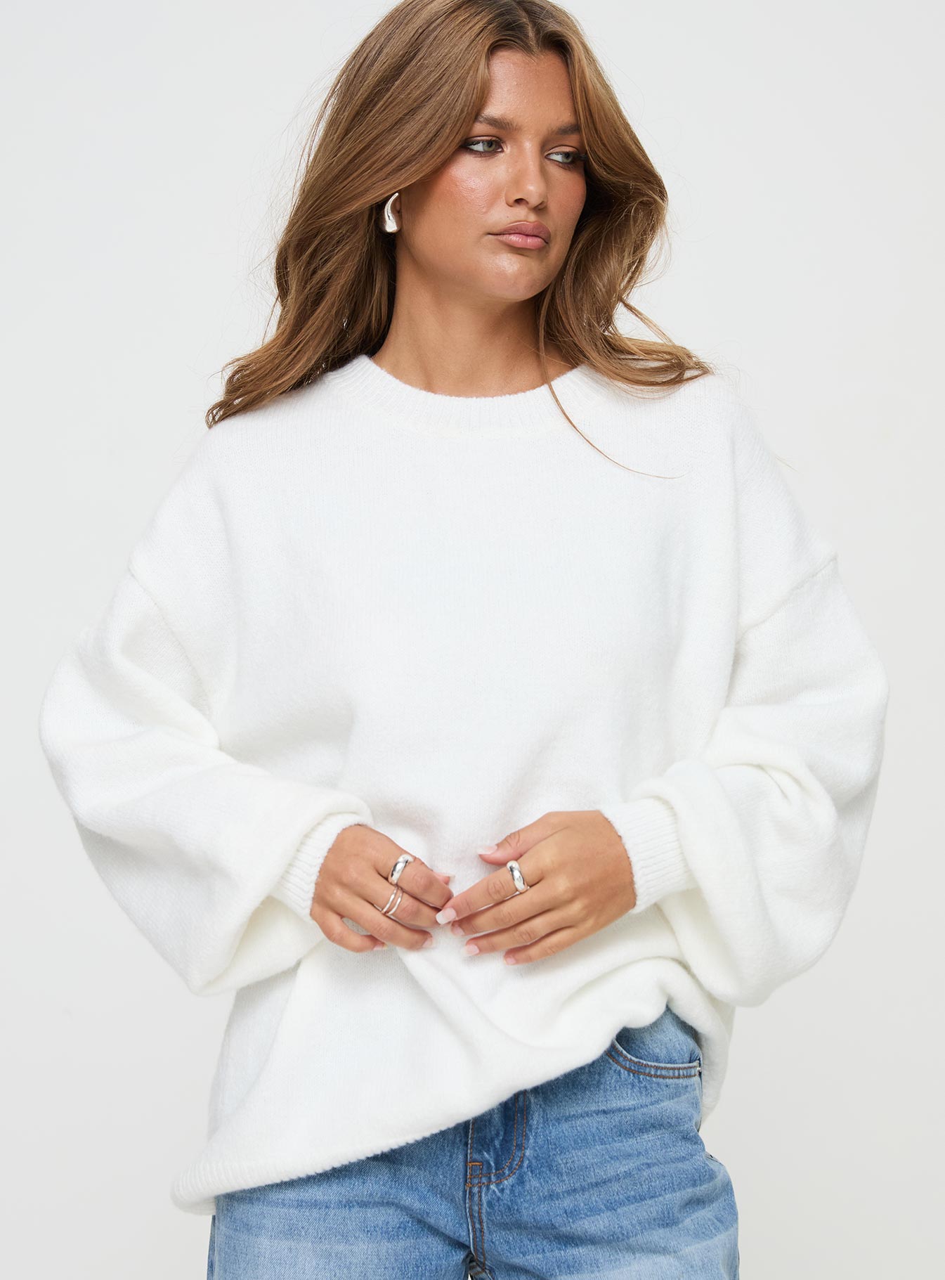 princess polly white sweater dress Princess Polly Collared Sweater Dress