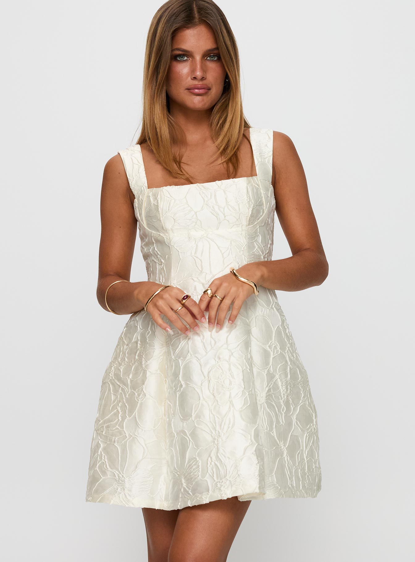 Eloquent Mini Dress Ivory | Princess Polly Eloquent Mini Dress Ivory | Princess Polly