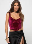 Velvet crop top Gathered bust, stitched cups  Good stretch, fully lined 