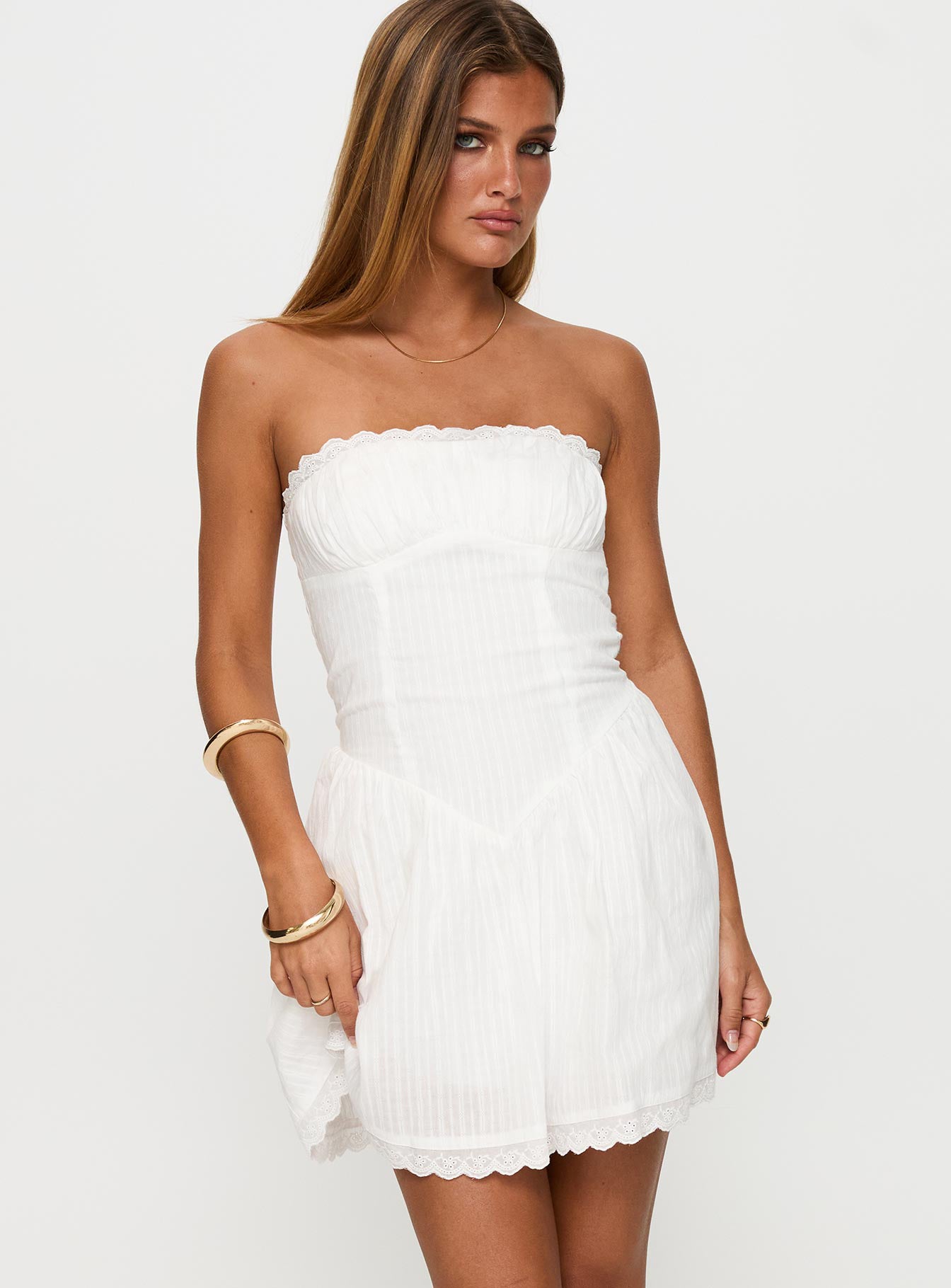Mirella Strapless Mini Dress White | Princess Polly Mirella Strapless Mini Dress White | Princess Polly