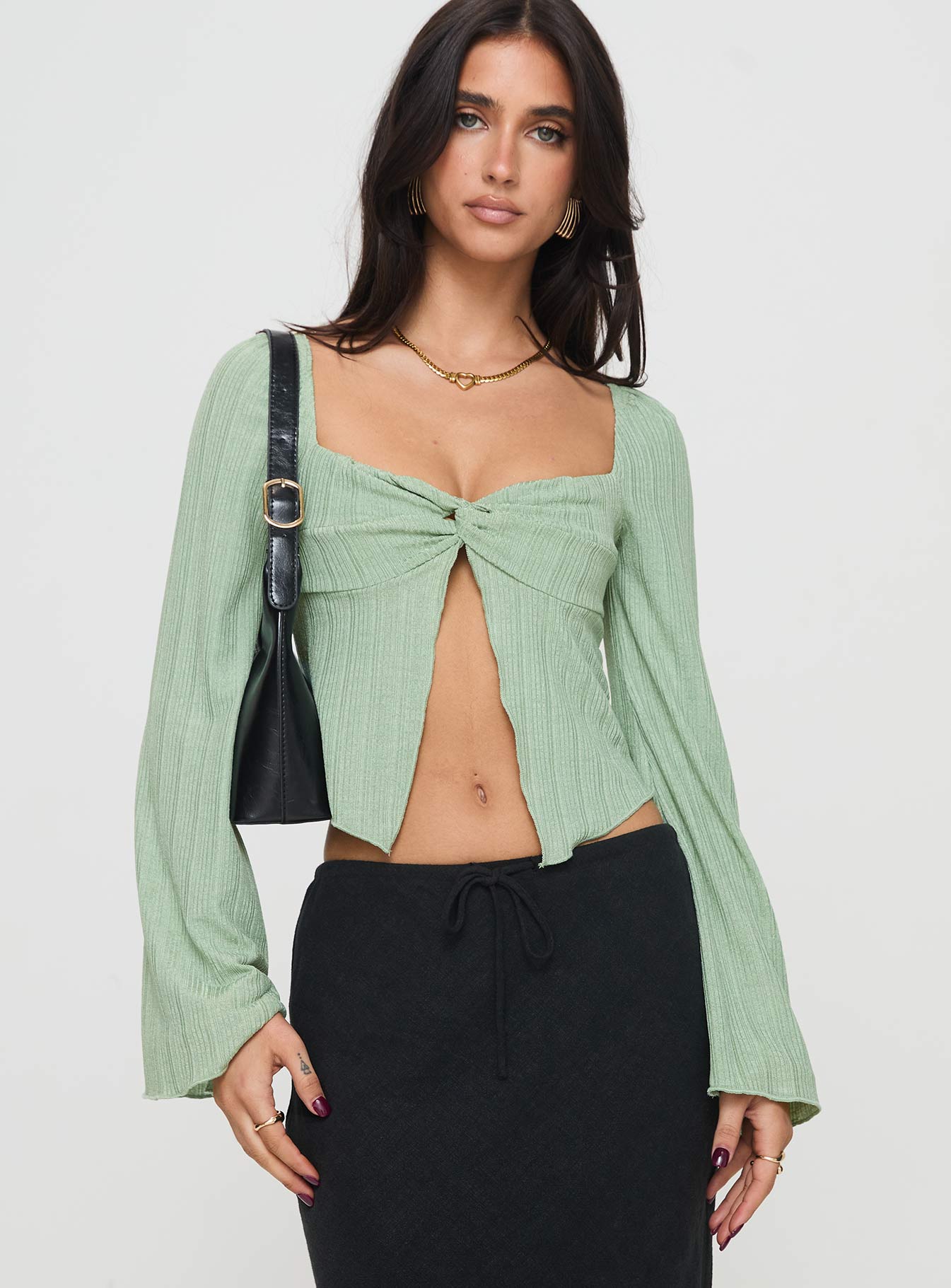 Mani long sleeve top green