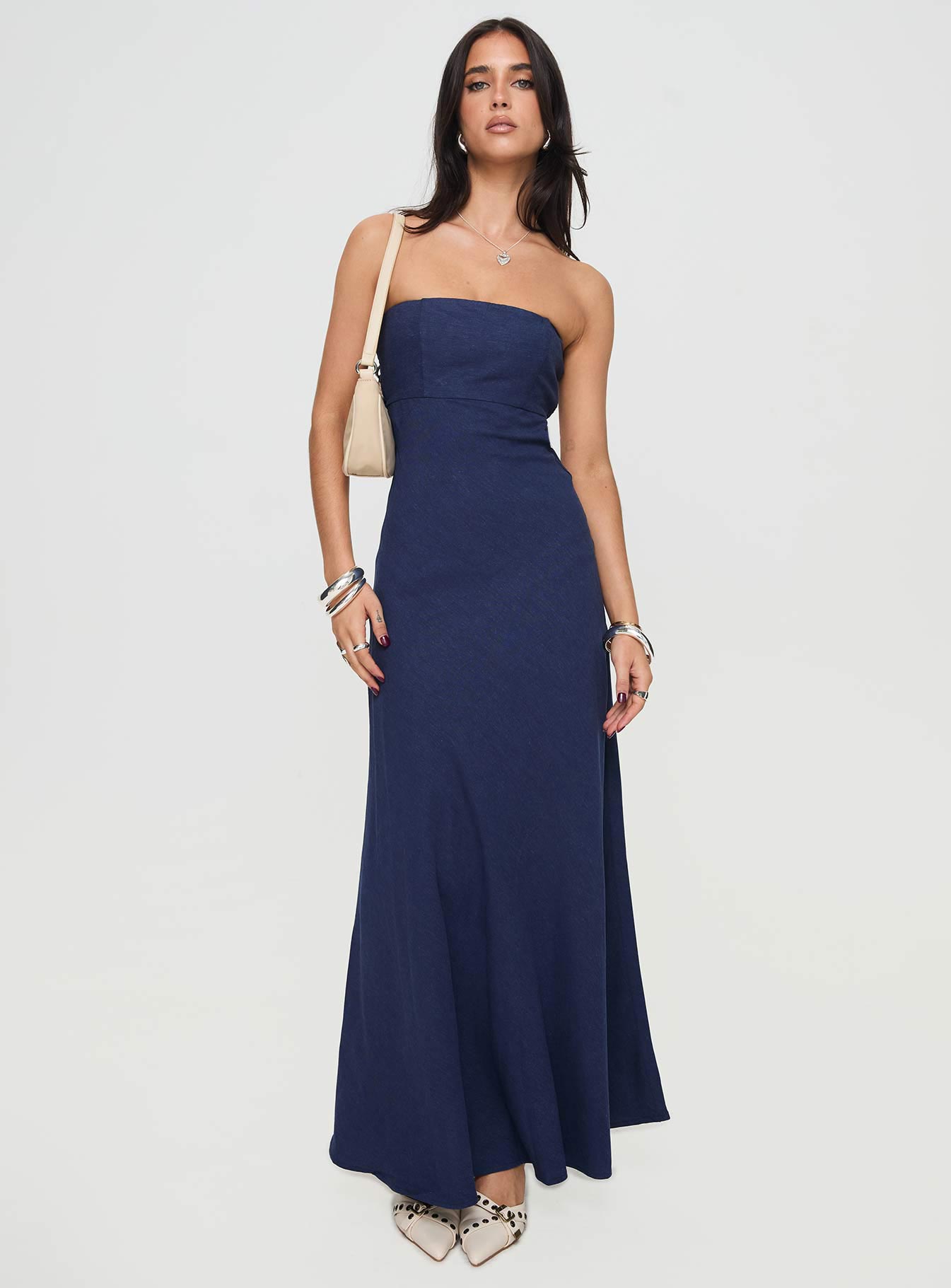 Princess Polly Yahir Strapless Maxi Dress Navy