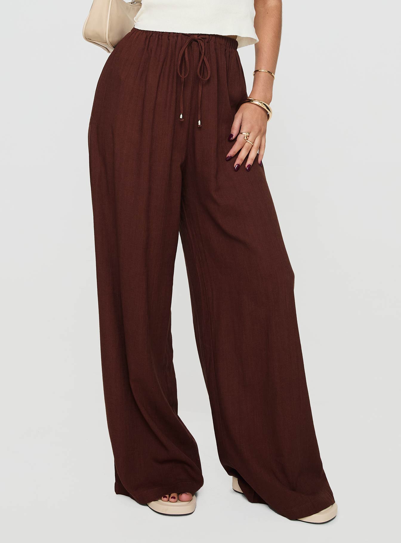 Ogilvie linen blend pants chocolate