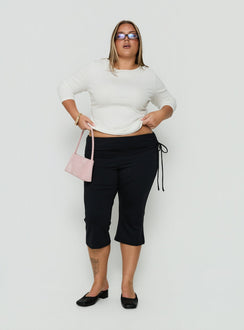 Bailor Channel Waistband Capri Pants Black Curve