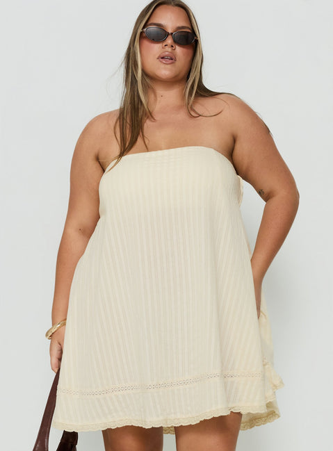 Gypsea Strapless Swing Mini Dress Butter Yellow Curve