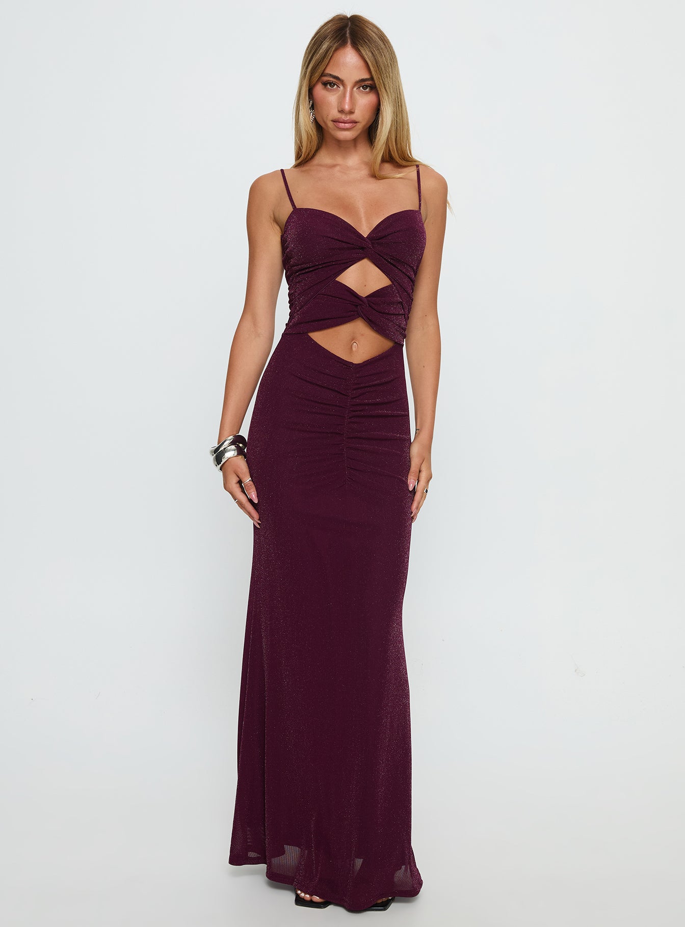 Amilya Cut Out Maxi Dress | Plum | Womens