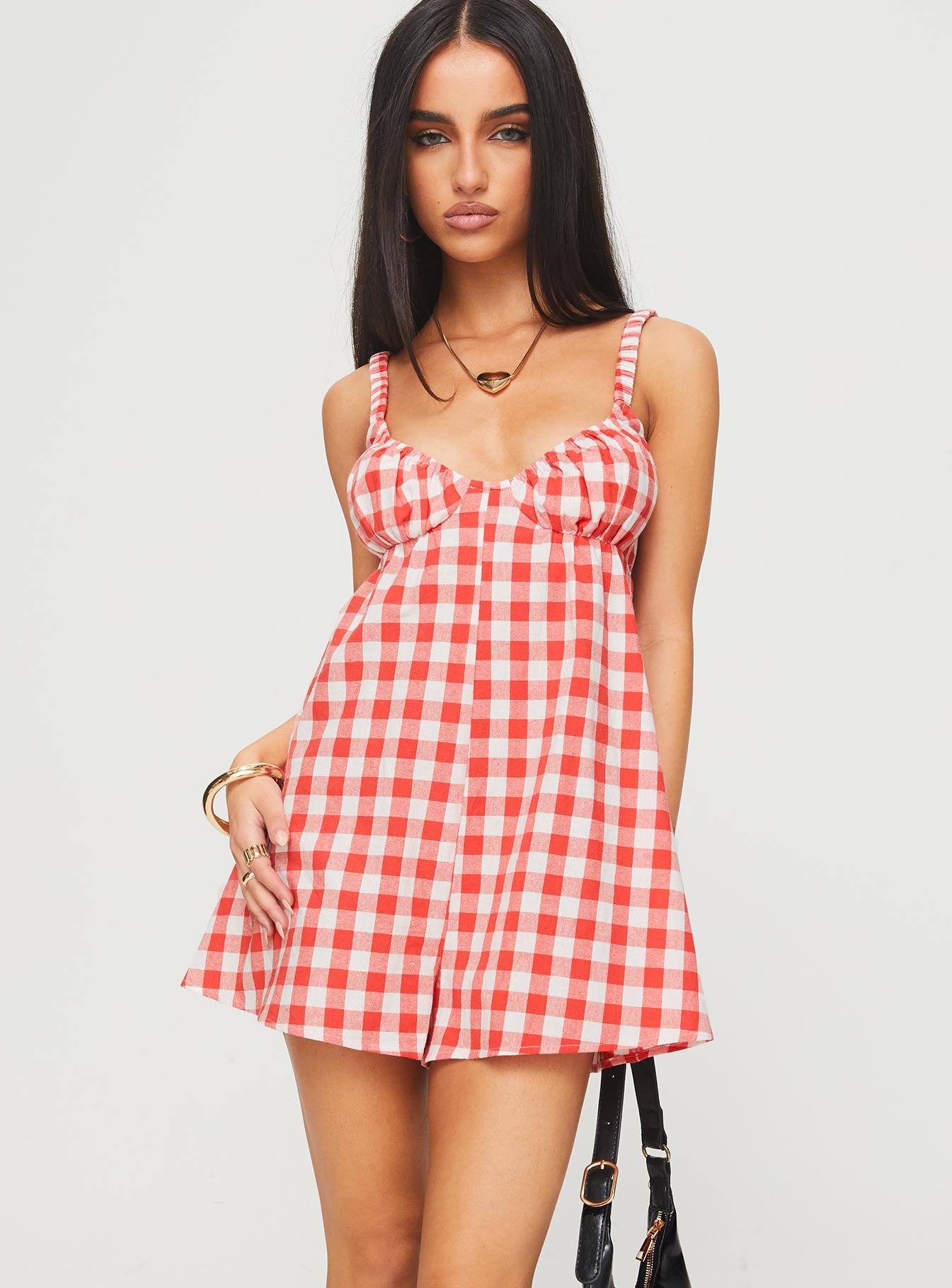 Jorda romper red gingham