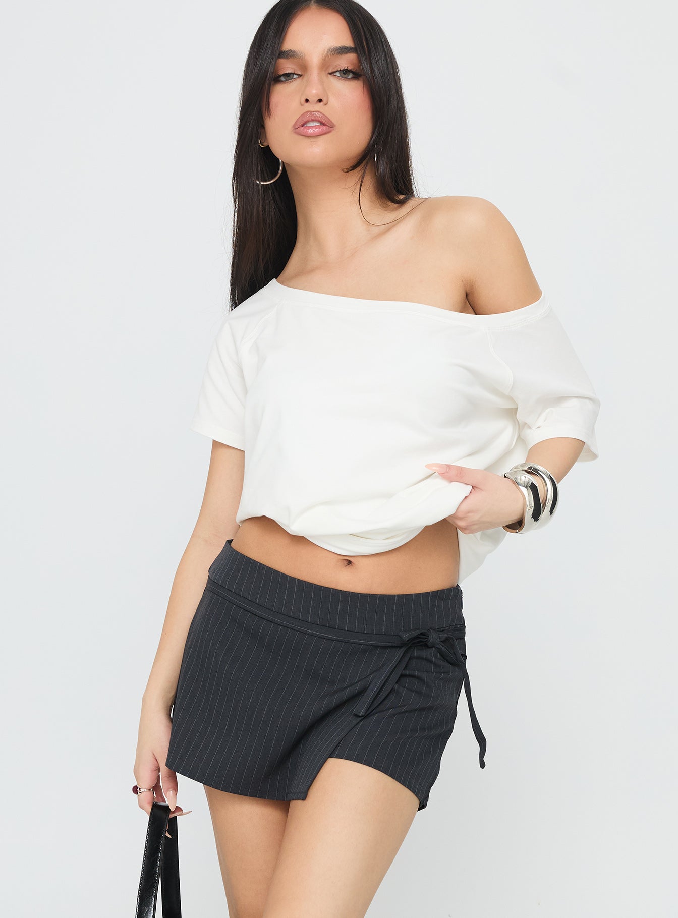 Solid Faux Wrap Skort - 26000 | IBKÜL Solid Faux Wrap Skort - 26000 | IBKÜL