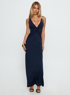 Frederica Plunge Maxi Dress Navy