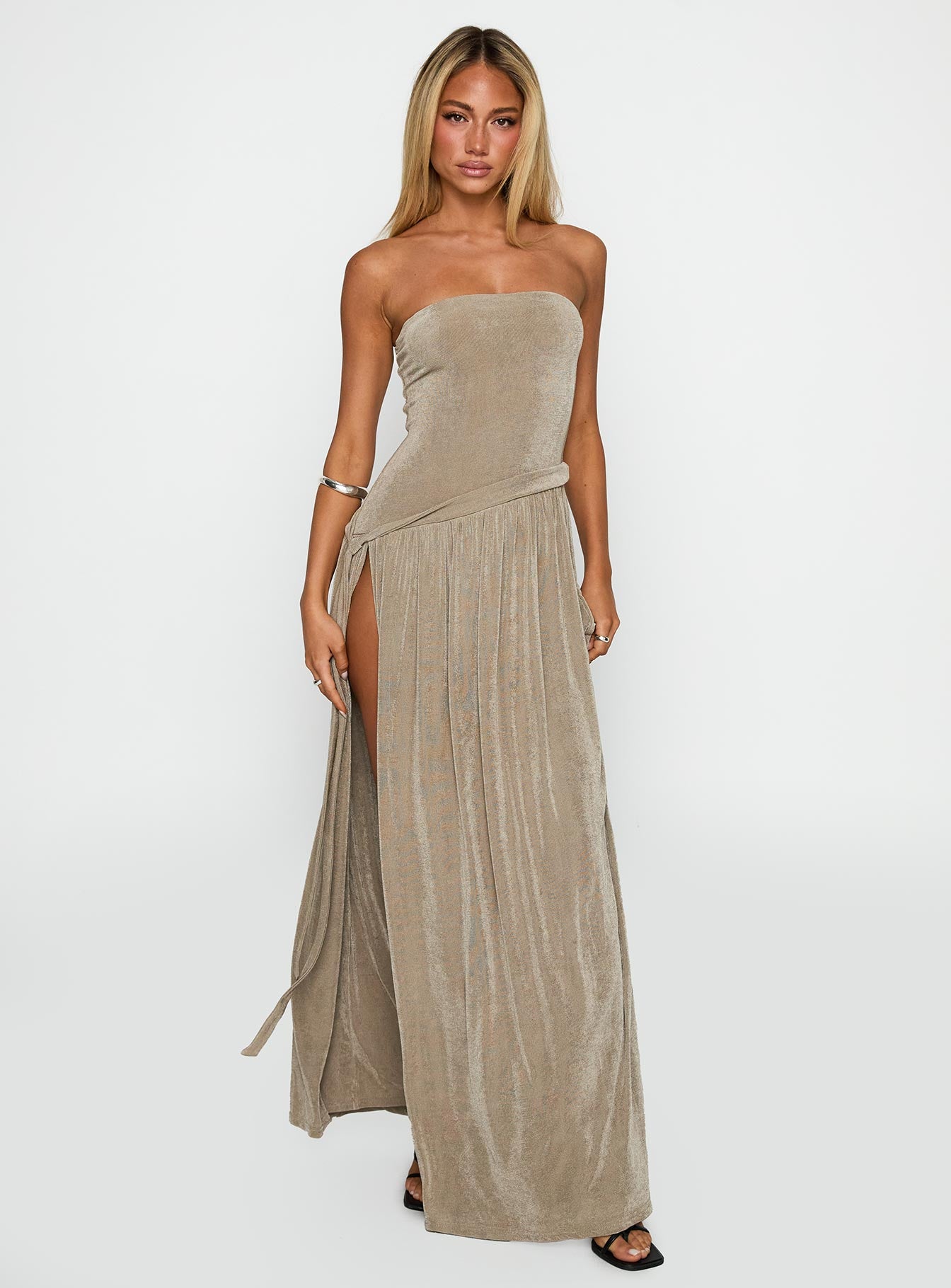 Inka Strapless Maxi Dress Taupe | Princess Polly Inka Strapless Maxi Dress Taupe | Princess Polly